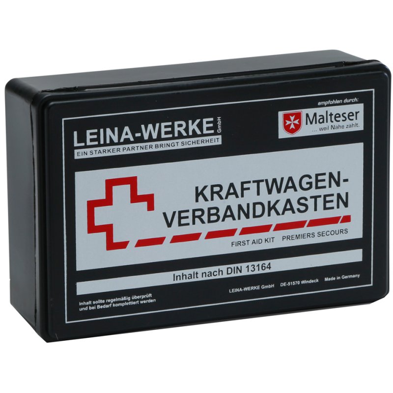 LEINA-WERKE auto-EHBO-kit Unser Bester, DIN 13164, zwart, 255×166×80 mm